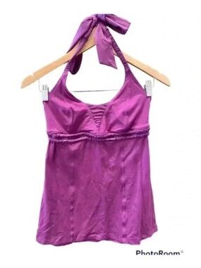 Lululemon Womens Size 8 Dignity Open Back Purple Halter Top Athletic Workout